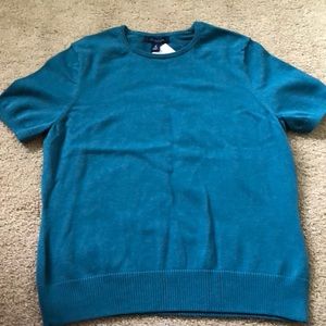Teal shirt sleeved sweater